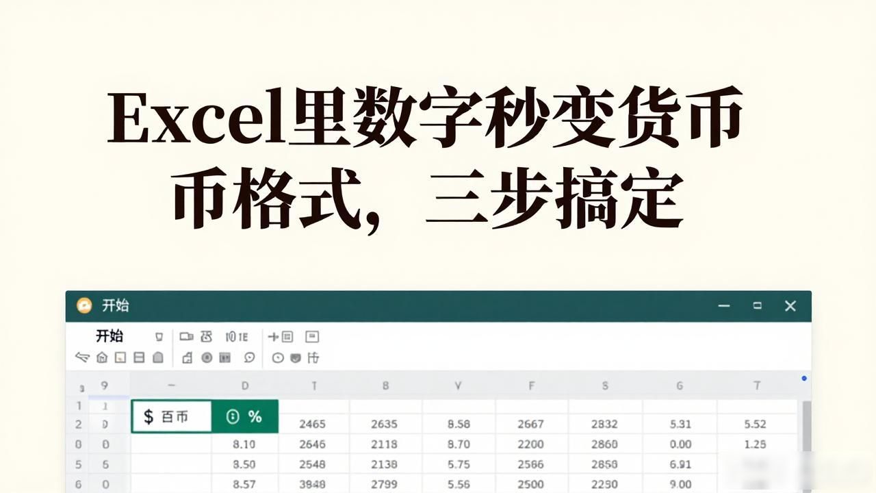 Excel设置货币格式_excel怎么数字分类为货币_Excel快速添加货币符号